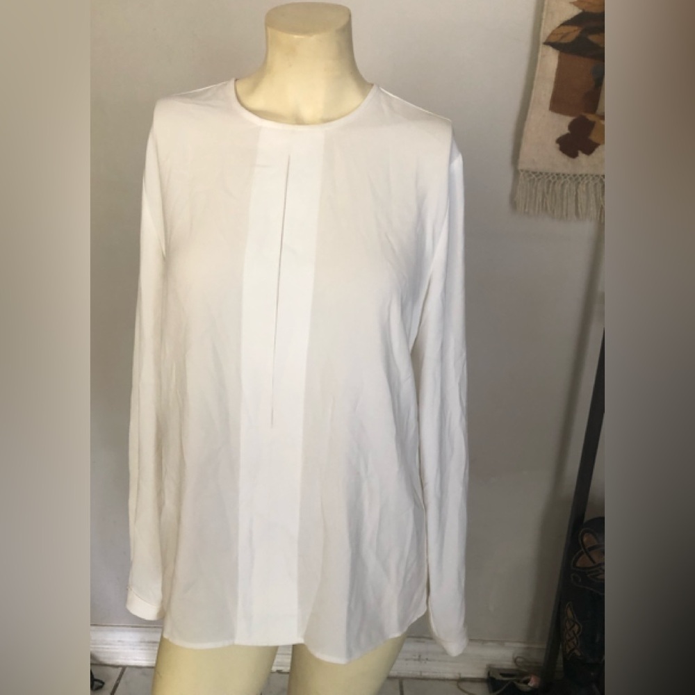 ST.JOHN.Collection Ivory Pearl White Long Sleeve Ladies Blouse Size 8